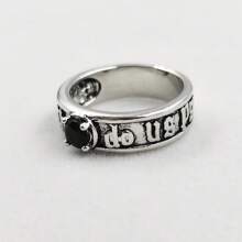 Anillo Innovador 'hasta Que La Muerte Nos Separe' Con Cráneo Incrustado Con Pedrería, Joyería Masculina Estilo Punk Europeo Y Americano