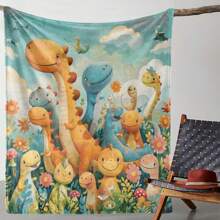 1件絨面印花毯,溫暖柔軟舒適毯子,適用於沙發床車辦公室露營旅行,四季適用的禮物毯 - 彩色 - 查看 4