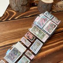 5.5cm*2m復古燙金銅版紙,具有油畫風格的花朵,針對海報切割,搭配手工帳戶貼和拼貼貼紙 - 彩色 - 查看 3