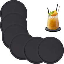 9.9cm(3.9in) Round Silicone Cup Mat, Non-Slip Heat Resistant Reusable Drink Coaster For Table, Desk, Kitchen, Office, Bar