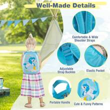 2Pc Kids Luggage Set, 12" & 16" Children Hand Trolley Case With 4 Spinner Wheels, Carry On Suitcase For Boys Girls Travel School - Blue - View 6