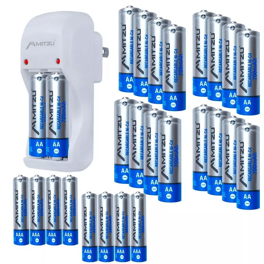 Cargador Con 26 Pilas Recargables Aa Y Aaa Doble Triple A