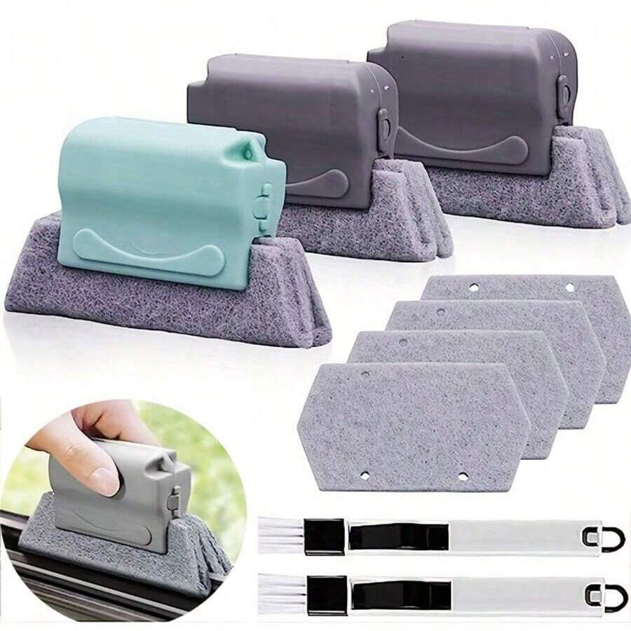 Window Track Cleaner & Window Groove Cleaning Brush Set, For Sliding Doors, Window Sills, Tile