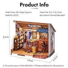 Robotime Rolife DIY miniaturowy zestaw domowy z meblami zestaw do robienia małego domku z oświetleniem LED kreatywne prezenty dla nastolatków dorosłych wystrój domu - Brązowy - Zobacz 6