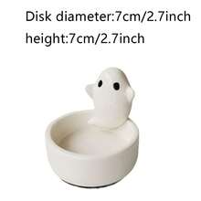 1pc Ceramic Cartoon Ghost Candle Holder, Aromatherapy Candlestick, Candlestick Burner, Ceramic Oil Diffuser Wax Burner Aromatherapy Oil Warmer - White - View 4