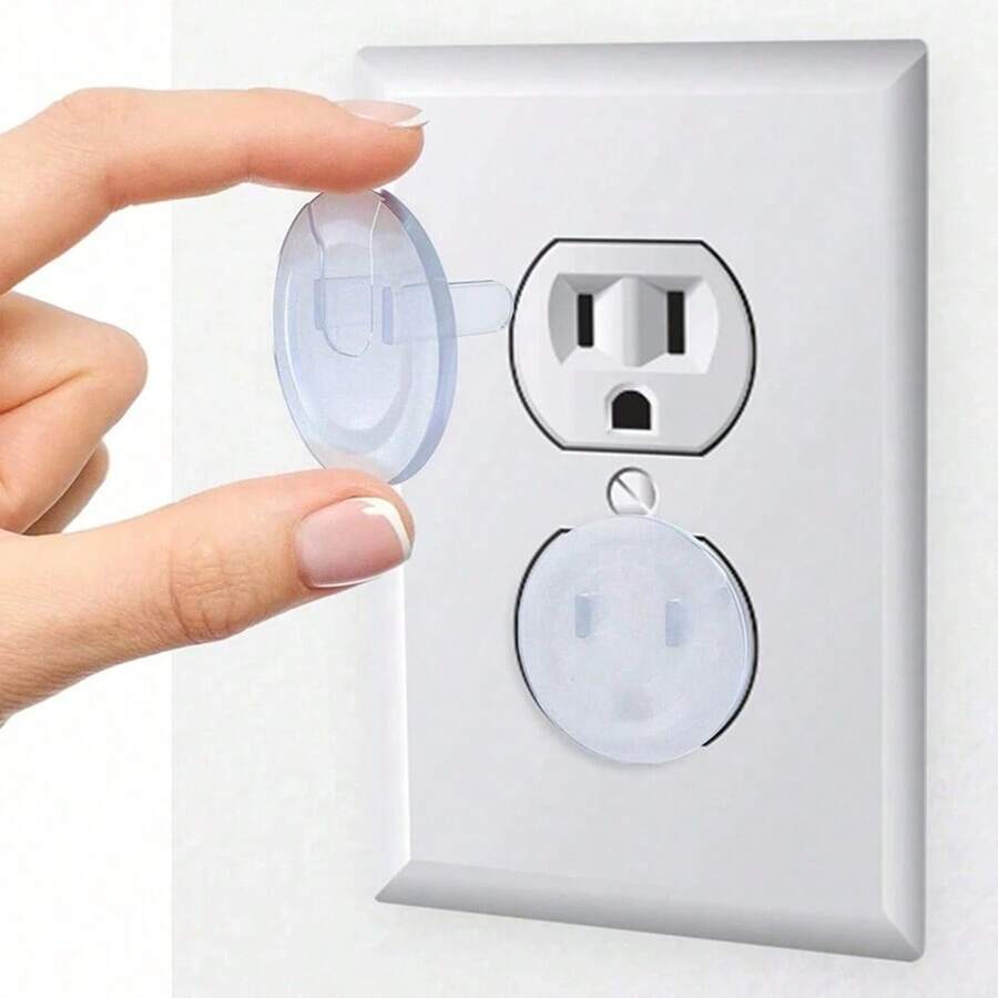 10/20 miếng che ổ cắm điện tiêu chuẩn Hoa Kỳ, miếng che cách điện an toàn cho trẻ sơ sinh/trẻ em, bảo vệ chống điện giật - trắng - Xem 1