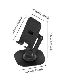 1入組可旋轉折疊式桌面手機/平板支架，適用於懶人使用 - 黑色 - 查看 2