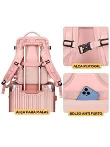 Women Fashion Backpacks - Pink - View 2