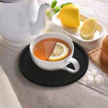 9.9cm(3.9in) Round Silicone Cup Mat, Non-Slip Heat Resistant Reusable Drink Coaster For Table, Desk, Kitchen, Office, Bar