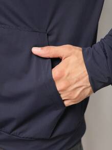 Men Zip-Up Hoodies - 藏蓝色 - 查看 7