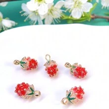 5 cái/gói Hình-Hoa quả Dâu tây Thiết kế Hợp kim DIY Mặt dây chuyền Đối với Hoa tai , Dây chuyền , Vòng tay , Điện thoại di động Dây đeo , Móc khóa Túi Quyến rũ , Phụ kiện trang sức Đối với phụ nữ - Nhiều màu - Xem 8