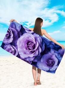 1 Miếng Hoa In Khăn đi biển , siêu mịn Chất xơ In Sấy khô nhanh Hấp thụ Khăn tắm Thích hợp Đối với Bơi lội , bờ biển , Cắm trại , Và Đi du lịch - Nhiều màu - Xem 3