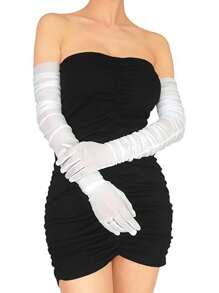 Elegant 1pair Ladies' Long See-Through Mesh Gloves Halloween Wedding Summer - Mesh 70cm - View 4
