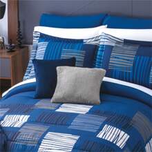 Edredón Matrimonial Acolchado Con Fundas Y Cojines Concord - Azul - Ver 2