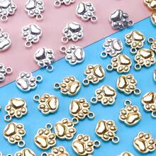 20入組可愛銀色金色合金貓爪狗爪吊墜,適用於diy耳環項鍊珠寶製作工具 - 20pcs - 查看 3