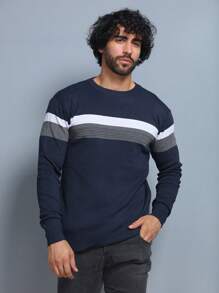 Men Sweaters - Navy Blue - View 2