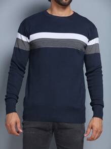 Men Sweaters - Navy Blue - View 4
