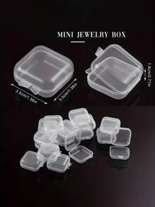 5-100pcs Mini Transparent Plastic Storage Box, Jewelry Storage Case, Multi-Functional Portable Storage Container With Lid, For Small Items, Crafts, Jewels, Hardware Sun Travel Cool Back To School - Clear - View 9