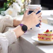 4 件装兼容三星 Galaxy Watch 6 40 毫米 44 毫米/经典 43 毫米 47 毫米表带、Watch 5 表带、20 毫米柔软超薄细硅胶表带（兼容三星 Galaxy Watch 5 女式表带）、小号黑色/沙粉色/蓝色/勃艮第红 - 20mm - 查看 5