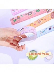 1pc/5pcs/10pcs Cute Cartoon Bookmark Ruler, Soft And Bendable, Perfect Tool For Students, Artists And Kids As Gift For Festival! Back To School - Multicolor Random - View 4