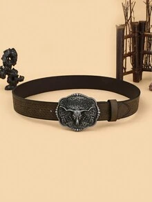 1只男式休閒彈性腰帶,時尚花卉復古設計 - 彩色 - 查看 7