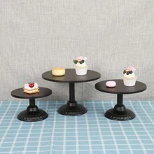 1pc Black Wrought Iron Cake Stand Dessert Tray Afternoon Tea Birthday Party Home Party Display Stand Fruit Plate