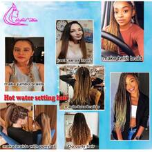 1 Piece Easy Braiding Hair 26 Inch Long Jumbo Braids Yaki Straight Crochet Synthetic Ombre Hair Extensions Low Temperature Fiber 90g/ Pc Black Brown Light Brown - Ombre - View 6