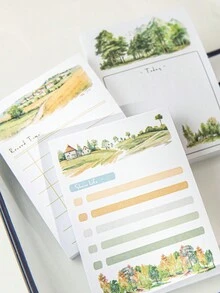 MO CARO 80張超白色牛皮紙便條紙,森林日記系列,新鮮風格學生筆記本 - 彩色 - 查看 2