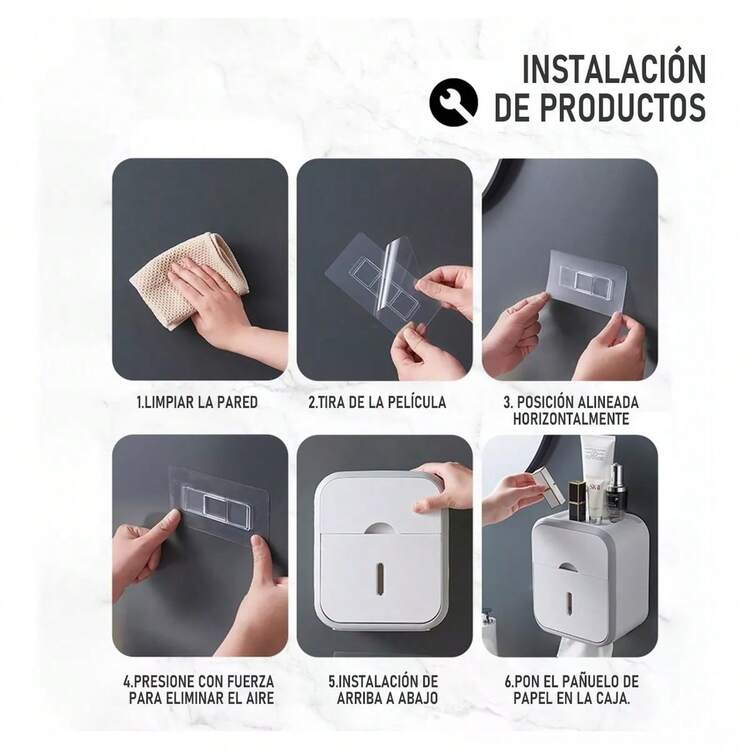 Despachador Dispensador De Papel Higienico Con Soporte Cajon - Blanco - Añade 6