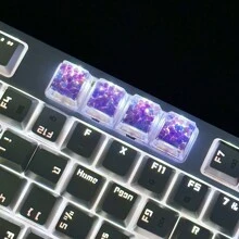 4pcs Tím Hình trái tim Lung linh Trong mờ ABS Nhựa Nắp bàn phím , Tương thích với Đồng hồ Động lực Bàn phím ( , R4 Chiều cao ) - Màu tím - Xem 3