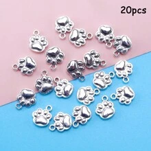 20入組可愛銀色金色合金貓爪狗爪吊墜,適用於diy耳環項鍊珠寶製作工具 - 20pcs - 查看 8