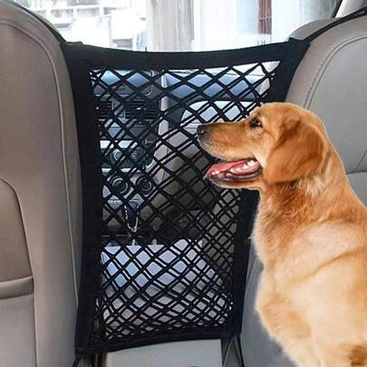 Red divisoria de auto multifuncional de unicolor para mascotas, accesorios para salidas con perros
