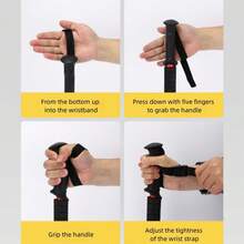 1根紅色戶外鋁製攀登杖徒步旅行、滑雪專用,配備直fh型/t型/彎曲手柄和伸縮設計 - 紅色--直柄 - 查看 9