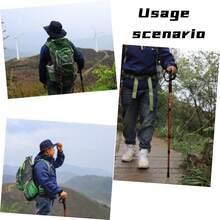 1根紅色戶外鋁製攀登杖徒步旅行、滑雪專用,配備直fh型/t型/彎曲手柄和伸縮設計 - 紅色--直柄 - 查看 11