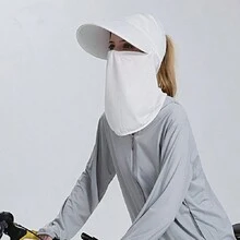 1 Miếng Của phụ nữ Coverage hoàn toàn Bảo vệ tia cực tím Mũ chống nắng Với Cái cổ Đập nhẹ Che phủ , Ngoài trời Đạp xe Thời gian rảnh rỗi Thoáng khí Khăn choàng Khẩu trang - A - Xem 4