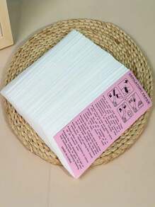 50/100 片一次性脱毛蜡条 - 面部无痛脱毛。眉毛、腿部、身体和比基尼部位！（学校）、理发沙龙美发产品和配件美容旅行必需品 - 白色 - 查看 4