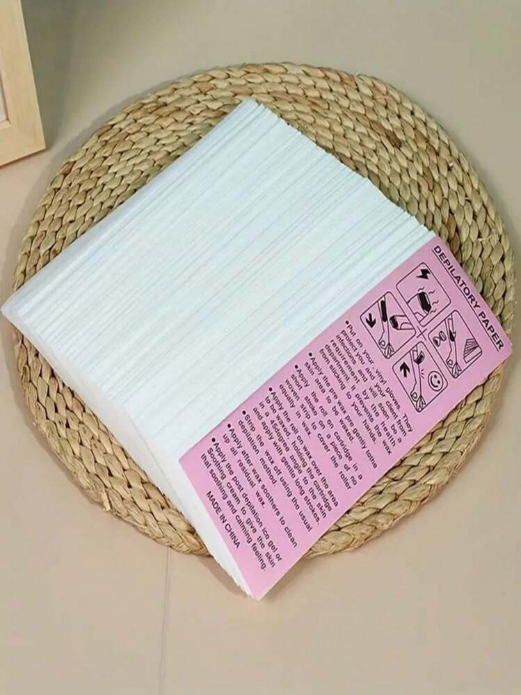 50/100 Tiras desechables de cera - Depilación indolora para la cara, cejas, piernas, Body y zona del bikini (Escuela), productos y accesorios para el cabello para salón de belleza, barbería, artículos de viaje esenciales - Blanco - Añade 3