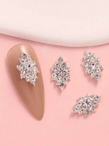 10pcs Gold Tone Rhinestone Nail Art Diy Decoration Nail Charms Nail Gems Nail Supplies