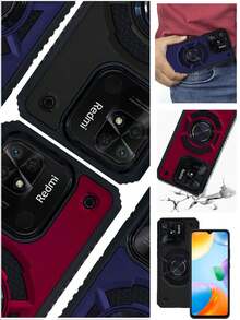 Heavy Duty Case With Clip Or Ring For Xiaomi Redmi 10C - 紅色 - 查看 5