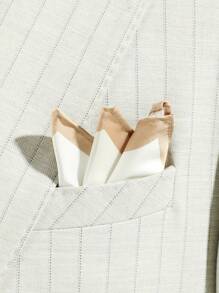 1pc Men's Fashion Solid Color Bordered Lightweight Minimalist Silk-Like Handkerchief Scarf, Suitable For Banquet, Work, Daily Wear - Solid Color - View 4