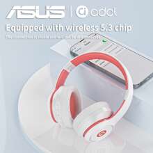 Asus AS-D96 Wireless Earbuds With Microphone Noise-Proof Headphones Headset With Mic Over Ear Compatible With IPhone/Android/Ios - Orange - View 8