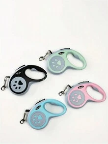 自動縮繩狗牽引帶,帶有制動按鈕,適合小型至中型貓狗戶外散步 - 粉色 - 查看 1