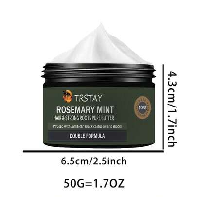 迷迭香薄荷強根純植物奶油,添加牙買加黑蓖麻油和生物素