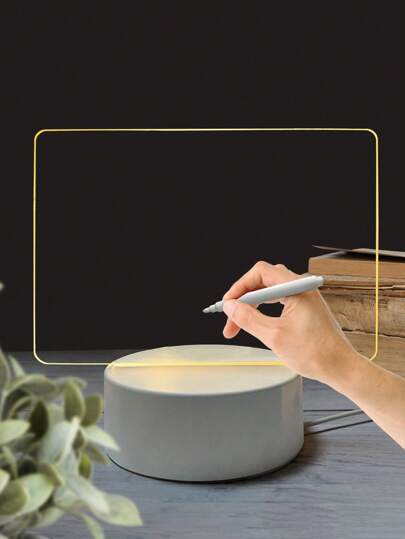1pc LED Message Board Warm Light Color Night Light, Erasable Writing Message Board Table Lamp, With Pen, For Bedroom, Bedside, Living Room, Computer Desk Decor Table Lamp, Birthday, Holiday Gift Light, For Boyfriend, Girlfriend USB Interface