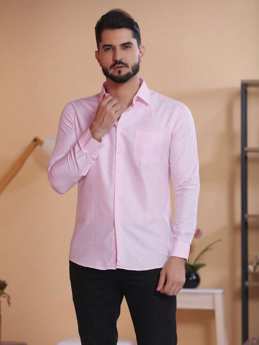 Men Shirts - 淺粉色 - 查看 1