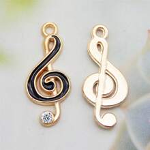 12pcs Piano Violin Music Note Enamel Charm Pendants For Jewelry Necklace Bracelet Earrings DIY Keychain Craft