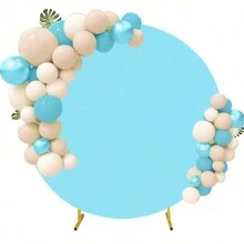 Round Wedding Arch Cover For Circle Arch Stand, Thick Polyester Fabric Adjustable Circle Arch Backdrop Cover For Wedding Birthday Party Shower Photography Decoration Valentine's Day (Not Inclue Circle Stand) - 藍色 - 查看 1