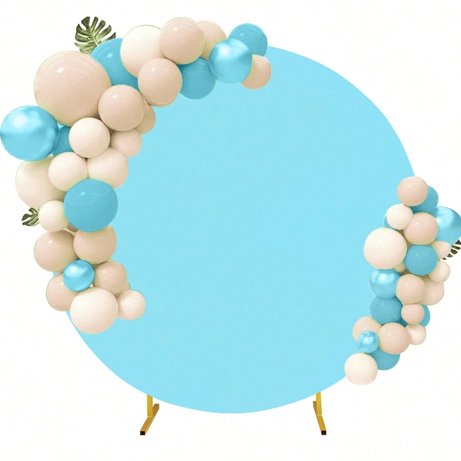 Round Wedding Arch Cover For Circle Arch Stand, Thick Polyester Fabric Adjustable Circle Arch Backdrop Cover For Wedding Birthday Party Shower Photography Decoration Valentine's Day (Not Inclue Circle Stand) - 藍色 - 查看 1