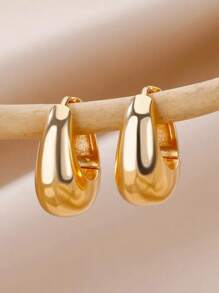 1 Pair Stainless Steel Small Hoop Earrings For Women Gold Color Round Water Drop Earring Female Fashion Wedding Ear Jewelry Gift