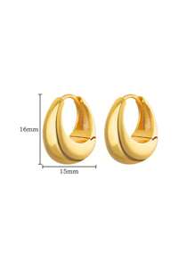 1 Pair Stainless Steel Small Hoop Earrings For Women Gold Color Round Water Drop Earring Female Fashion Wedding Ear Jewelry Gift